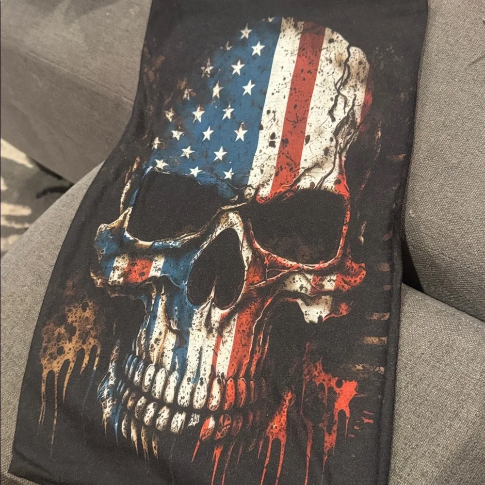 American Flag Skull Face Mask Tube - Patriotic Red White Blue